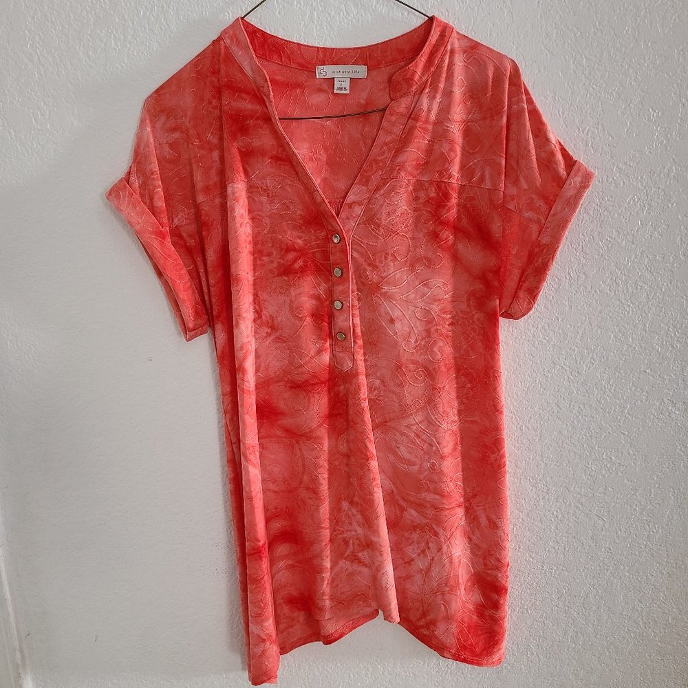 Woman's V-Neck Blouse Floral Large